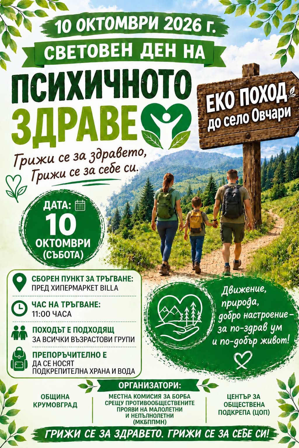 ОБЯВА ЗА ЕКО ПОХОД ДО С. ОВЧАРИ МКБППМН 1